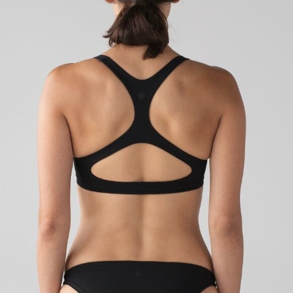 Lululemon Women's Size 8 Black Uncharted Waters Bikini Swimsuit Top *TOP ONLY* - Picture 2 of 9
